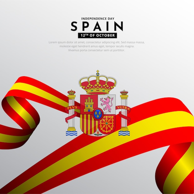 Celebration Spain Independence day design with wavy flag vector. Spain Unity day design vector