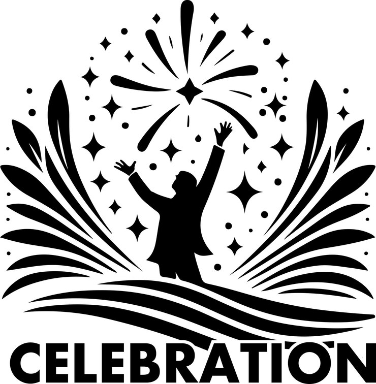 Vector celebration vector logo concept art illustratie celebration icoon