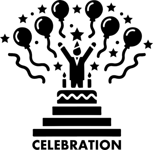 Celebration vector logo concept art illustratie Celebration icoon