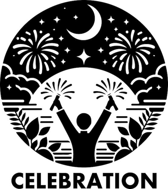 Celebration vector logo concept art illustration Celebration icon