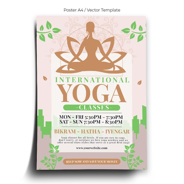 celebration yoga day poster template