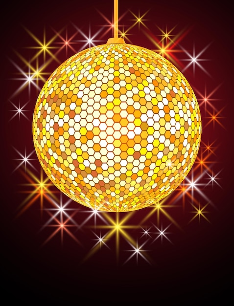 Vector celebratory background with disco ball