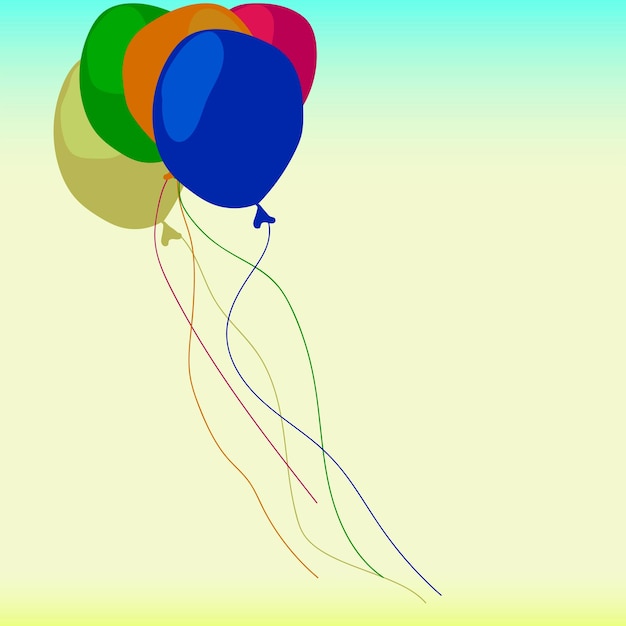 Vector celebratory vector balloons on transparent background