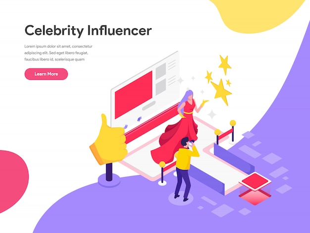 Celebrity influencer illustration concept