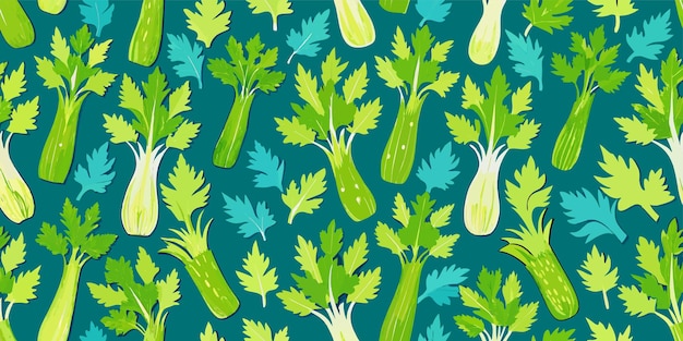 Vector celery seamless pattern design