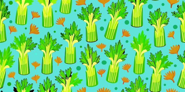 Vector celery seamless pattern design