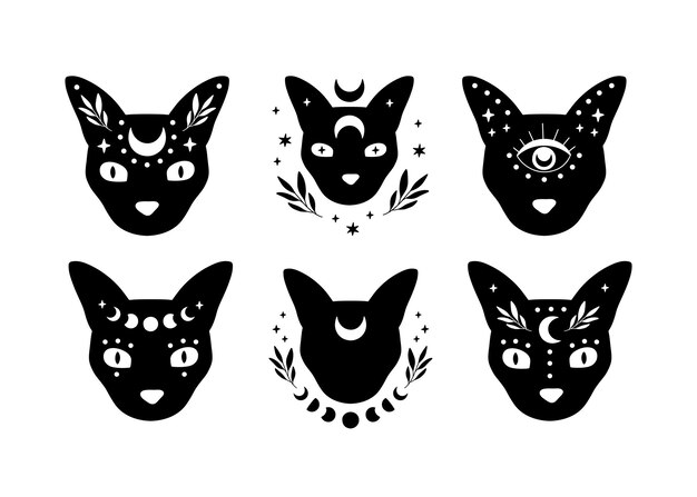 Cute esoteric magic halloween black cat icon vector, illustration on circle  with brush texture, for social media story and instagram highlights  21917933 Vector Art at Vecteezy