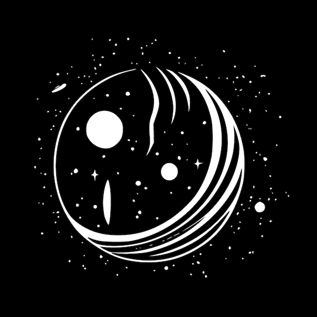 Celestial Black and White Isolated Icon Vector illustration