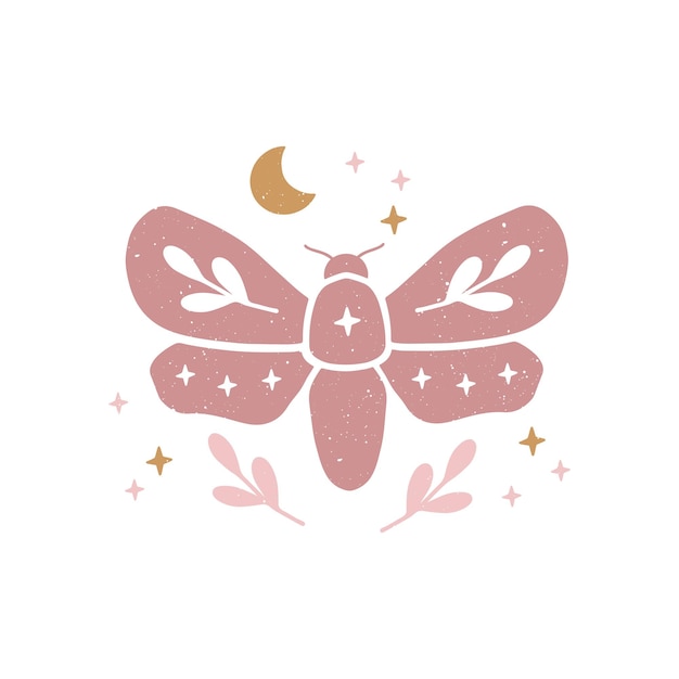 Celestial butterfly vector illustration.