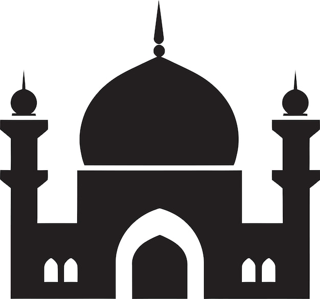 Celestial Citadel Emblematic Mosque Design Sanctified Structure Mosque Icon Vector