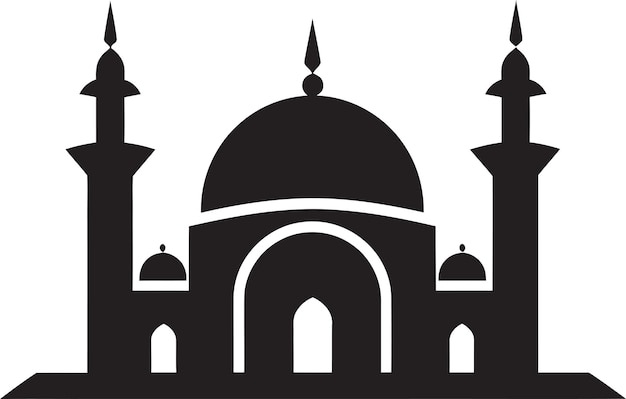 Celestial Columns Iconic Mosque Vector Tranquil Towers Emblematic Mosque Icon