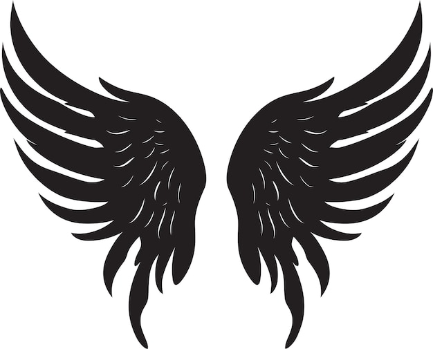 Celestial Feathers Angel Wings Emblem Seraphic Soar Iconic Wings Design