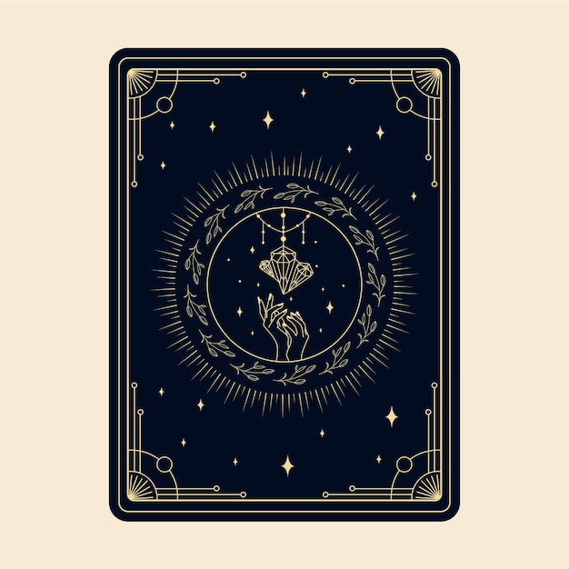 天体の魔法のタロットカード秘教のオカルトスピリチュアルリーダー魔術魔法の水晶の手目
