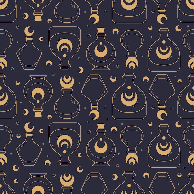 Celestial mystic seamless pattern