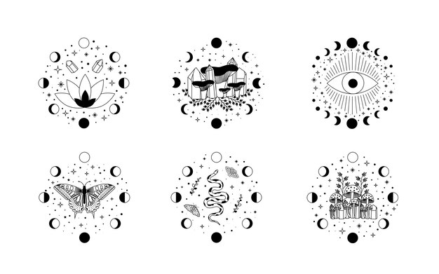 Небесные мистические лунные коллекции магия и эзотерика