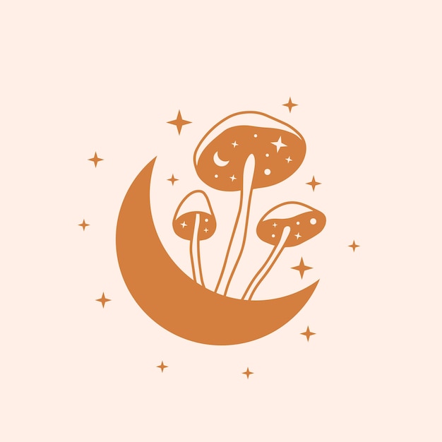 Premium Vector | Celestial and mystical mushroom illustration hand ...