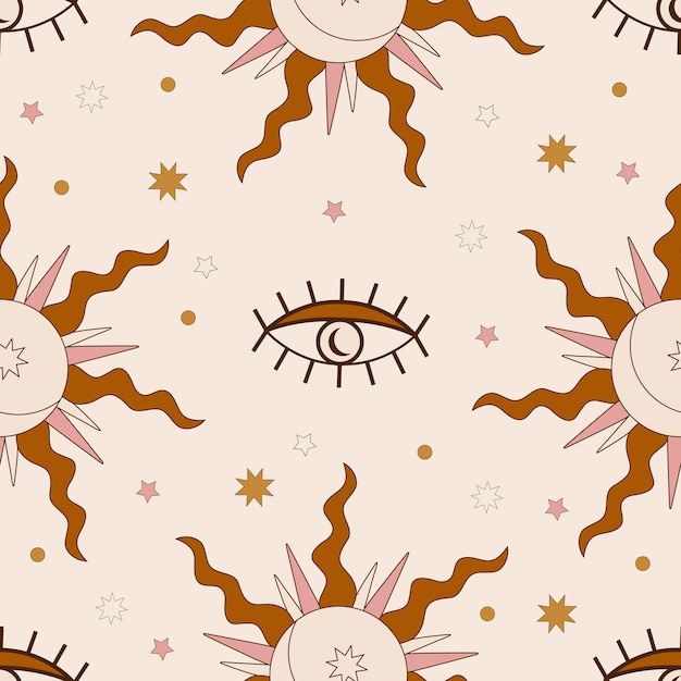 Celestial seamless pattern.