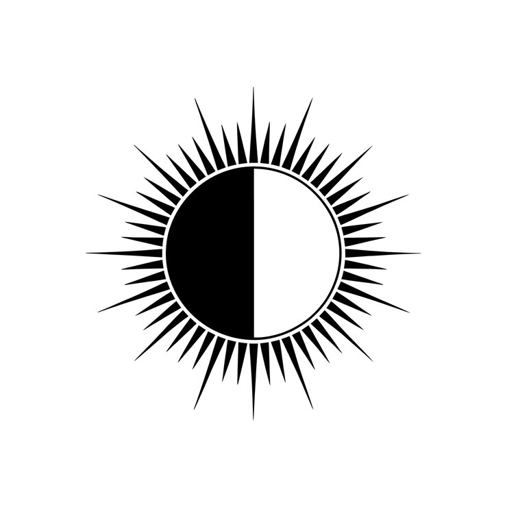 Vector celestial sun and moon symbol