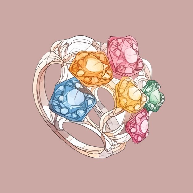 Premium Vector  Celestial symphony a celestial inspired ring with 