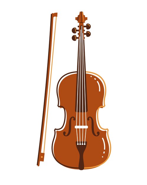 Cello musical instrument vector flat illustration isolated over white background classical string music instruments