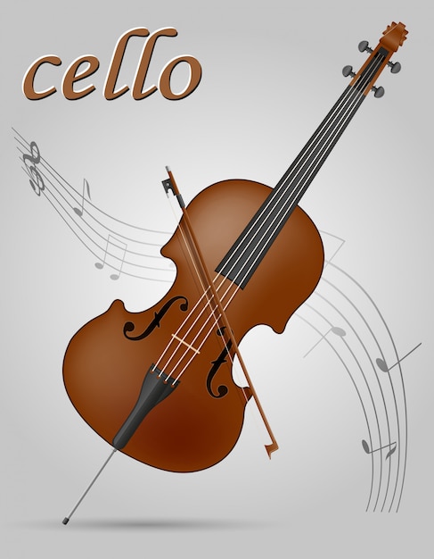 Cello musical instruments stock vector illustration