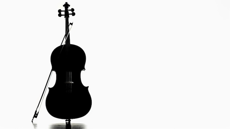 Vector cello silhouette isolated on white background