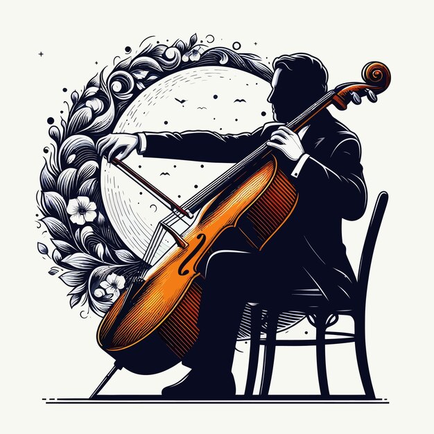 Vector celloplaying