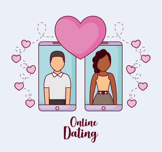 cellphones with avatar man and woman 