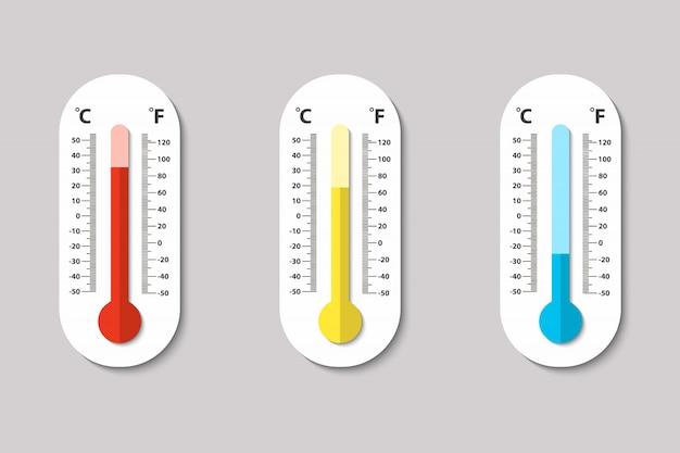 Celsius and Fahrenheit meteorology thermometers