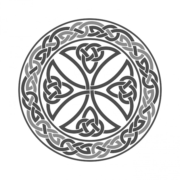 Vector celtic cross ethnic ornament geometric