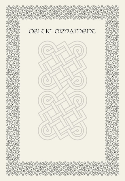 Celtic knot braided frame border ornament rectange size