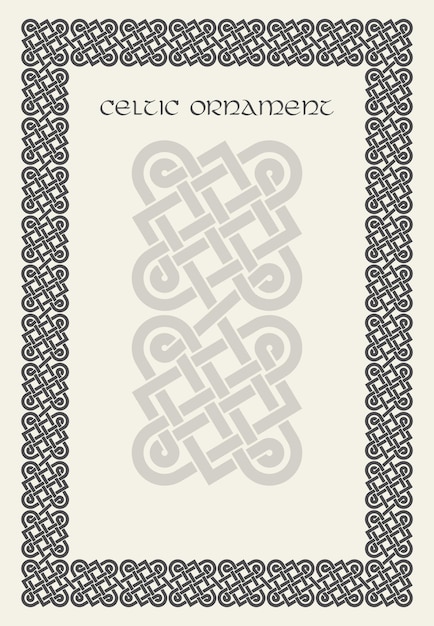 Celtic knot braided frame border ornament rectange size