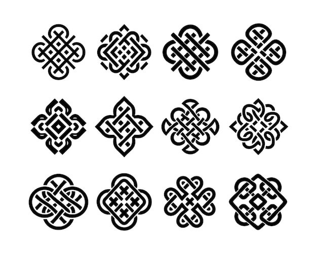 Вектор Коллекция иллюстраций кельтских узлов