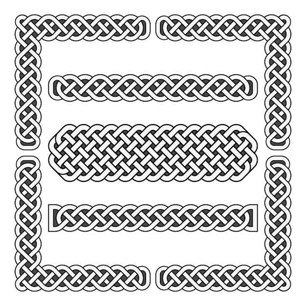 Vector celtic knots vector medieval borders and corner elements