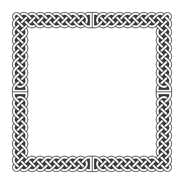 Vector celtic knots vector medieval frame in black and white