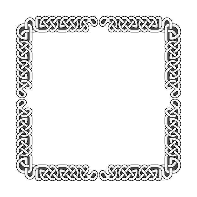 Celtic knots vector medieval frame in black and white