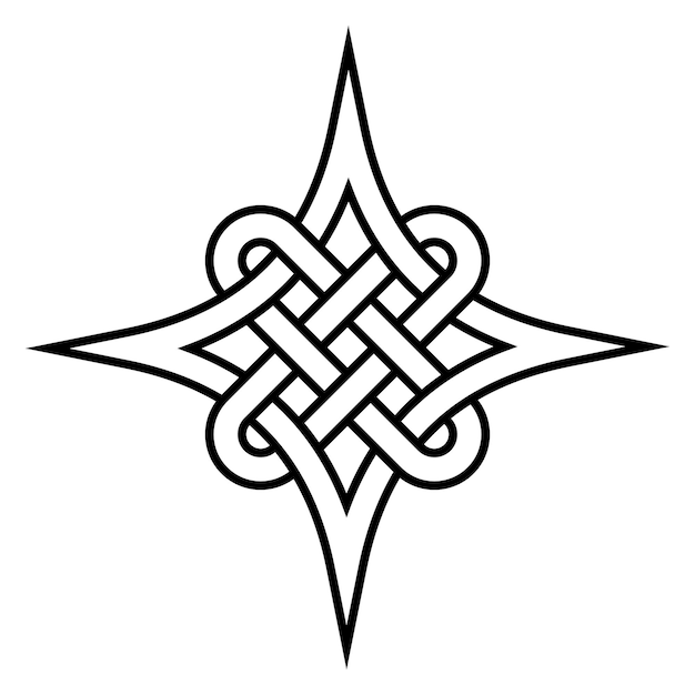 Vector celtic quaternary knot of eternity vector celtic pattern symbol close connection and eternal love