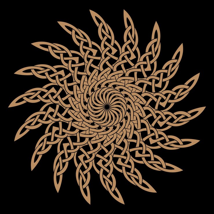 Vector celtic scandinavian design round braided pattern in ancient celtic style