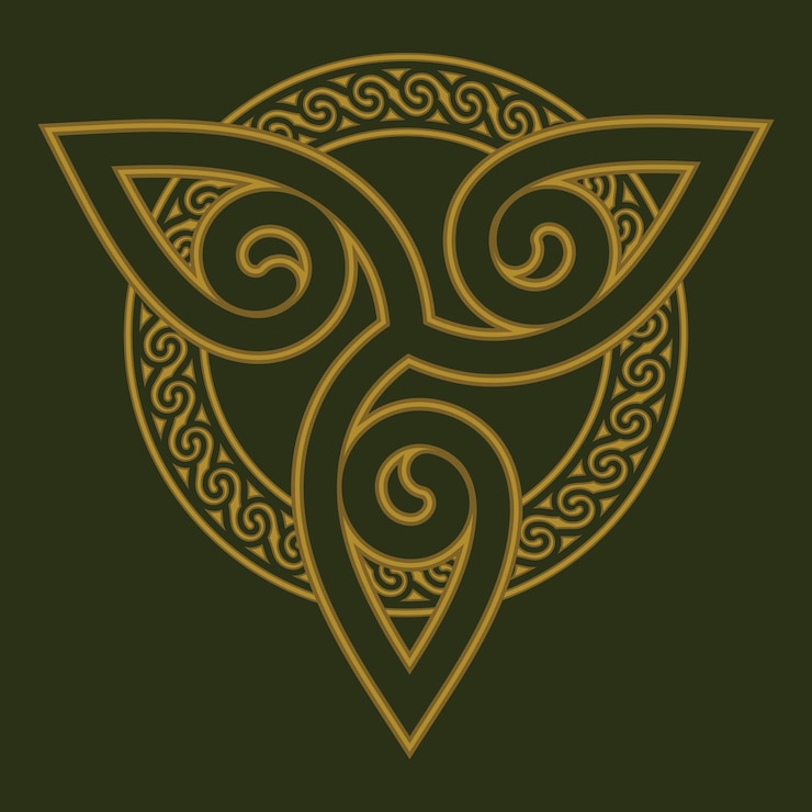 Vector celtic scandinavian design round braided pattern in ancient celtic style