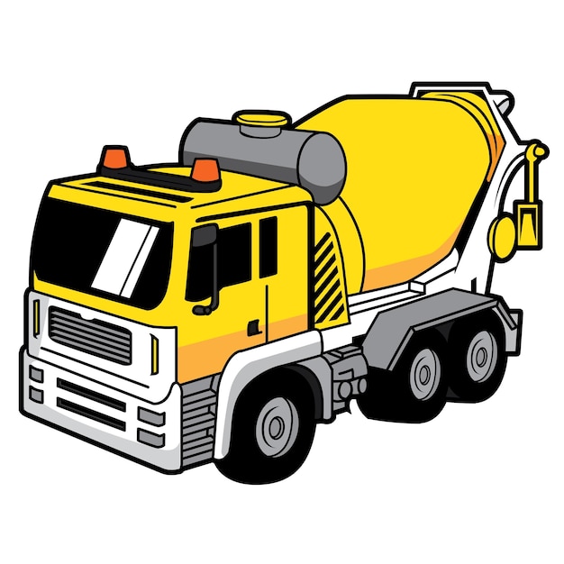 Vector cemen truck cartoon vehicle vector art