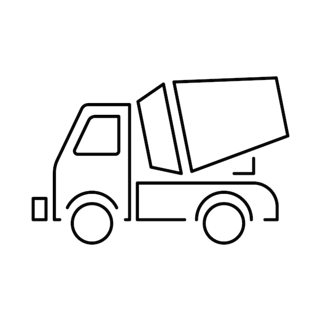 Vector cement mixer vrachtwagen pictogram geïsoleerde teken symbool vector illustratie hoge kwaliteit zwarte stijl vector iconen en bouwen