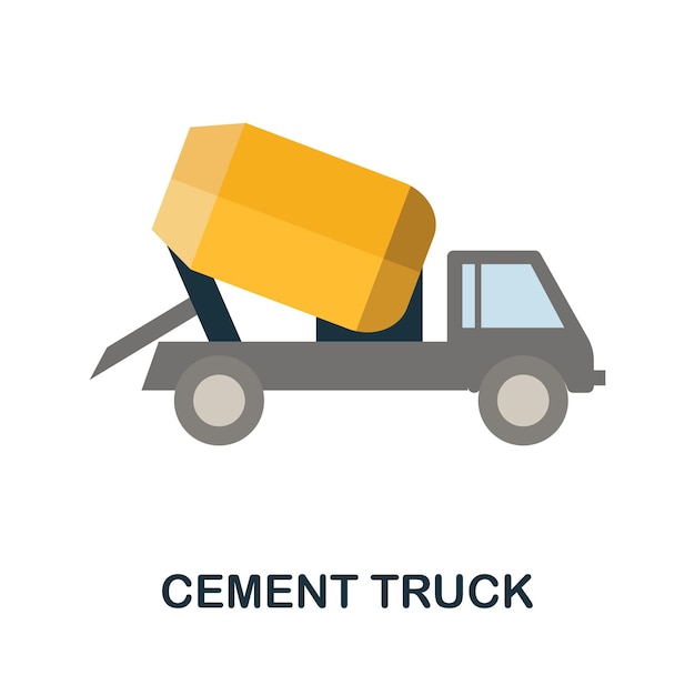 시멘트 트럭 아이콘 건설 컬렉션에서 간단한 요소 웹 디자인 템플릿 infographics 등을 위한 크리에이 티브 시멘트 트럭 아이콘