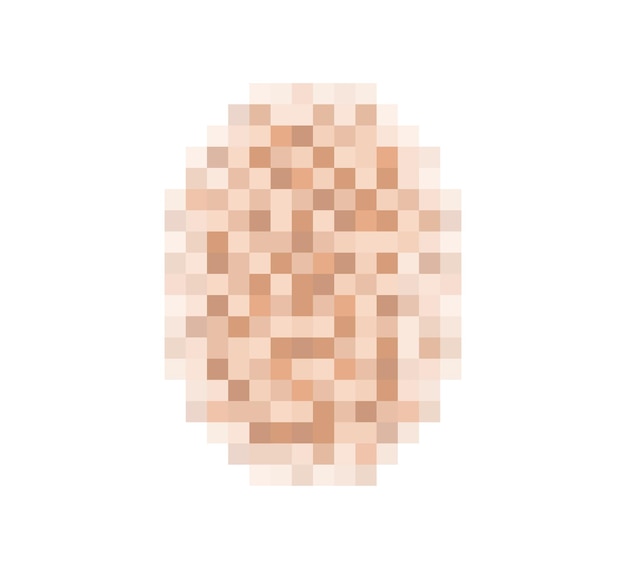 Texture effetto sfocatura censura per viso o pelle nuda. ovale sfocato per la censura del colore dei pixel. illustrazione vettoriale isolato su sfondo bianco