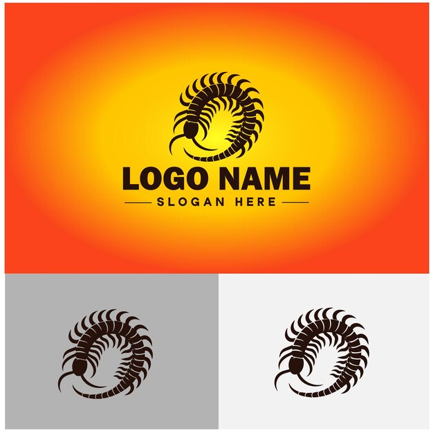 Centipede logo vector art icon graphics for business brand icon Centipede logo template