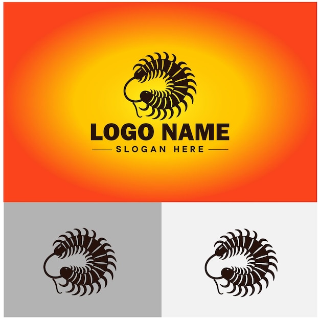 Centipede logo grafica vettoriale di icone per l'icona del marchio aziendale centipedes logo template