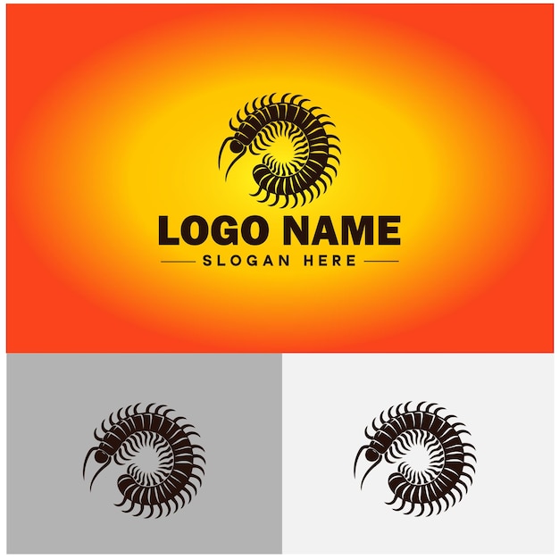 Centipede logo vector kunst icoon grafiek voor zakelijk merk icoon Centipedes logo sjabloon