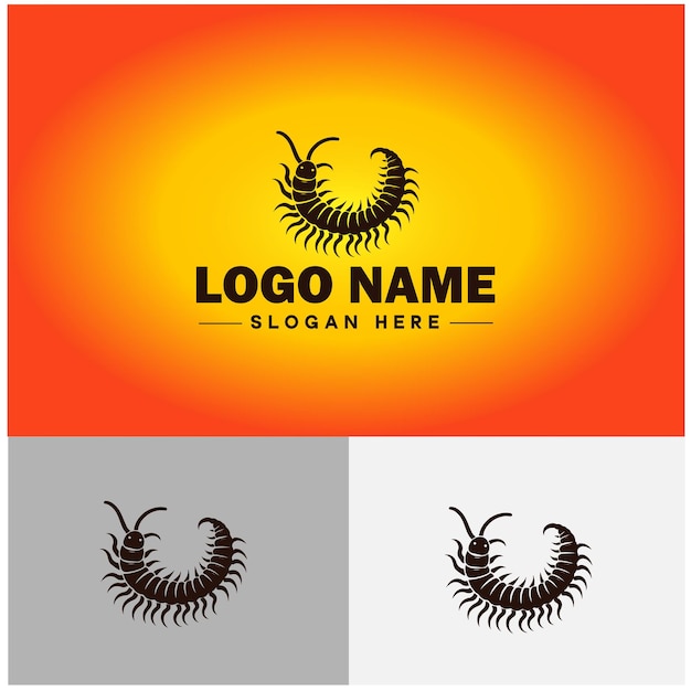 Centipede logo vector kunst icoon grafiek voor zakelijk merk icoon Centipedes logo sjabloon