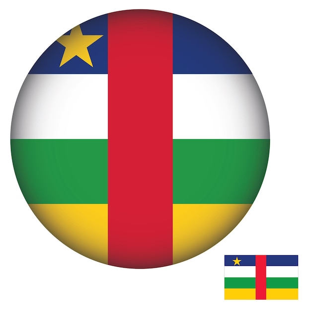 Central African Flag Round Shape