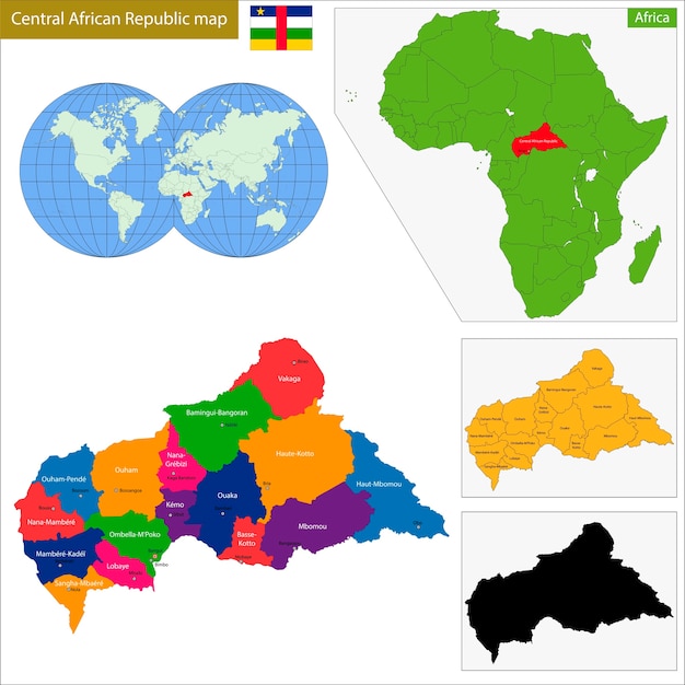 ベクトル 中央アフリカ共和国の地図