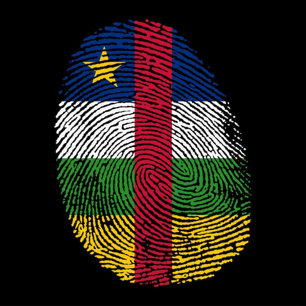 central_african_republic vlag op vingerafdruk